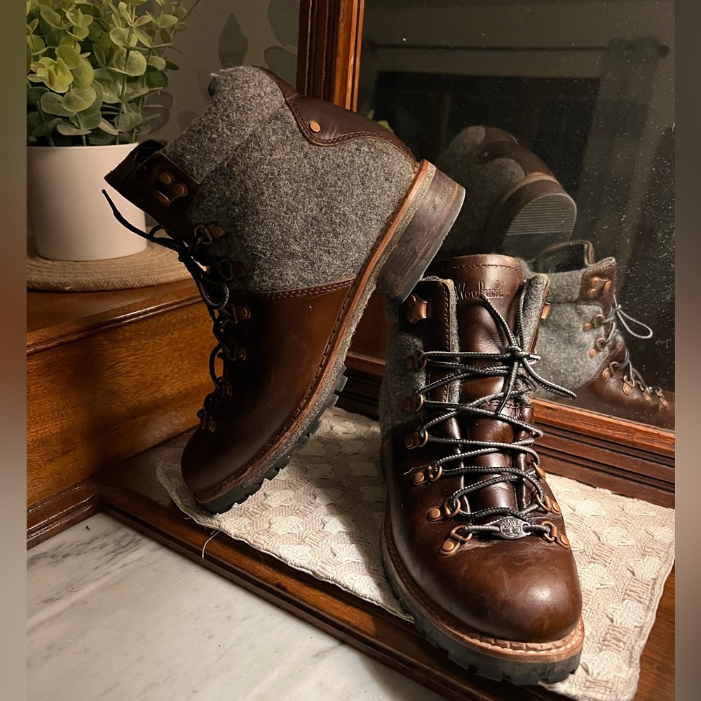 WOOLRICH  Rockies Lace Up Leather and Wool Hiking Boots Women's Size 8.5 NWOT